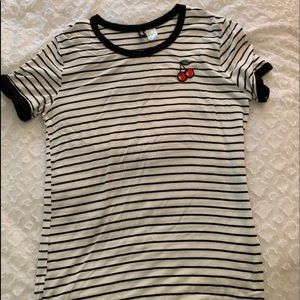 Soft stripped T-shirt with cherry